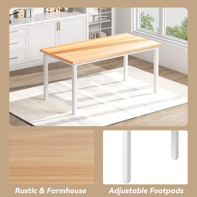 Recaceik Dining Table Set for 4 Kitchen Dining Room Set with 2 Dinner Benches, Farmhouse Breakfast Table for Apartment Small Space, Easy Assembly - Image 6
