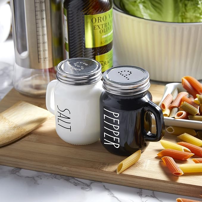 Salt and Pepper Shakers Set, ZOSUJO 4 oz Cute Salt Pepper Shaker, Kitchen Decor for Home Restaurants Wedding, Glass Black White Sets with Stainless Steel Lids - Image 7