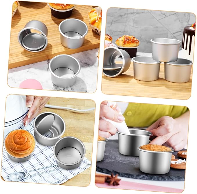5Pcs Nonstick Round Aluminum Alloy Cake Pans with Removable Bottom for Baking Even Heating Cake Molds for Cakes and Desserts Easy to and Practical Bakeware - Image 6