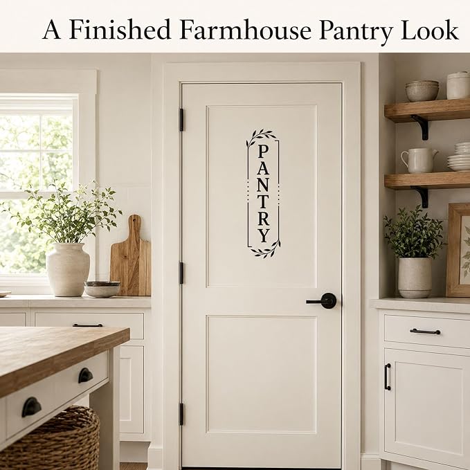 Pantry Door Lettering Vinyl Decal: Black 7 x 26 Inch Vertical Design | Tall PANTRY Lettering Adds A Distinct Farmhouse Accent To Smooth Light-Colored Doors - Image 6