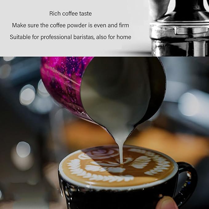 58mm Espresso Tamper, Professional Stainless Steel Coffee Press Tool with Ergonomic Handle for Barista and Home Use
