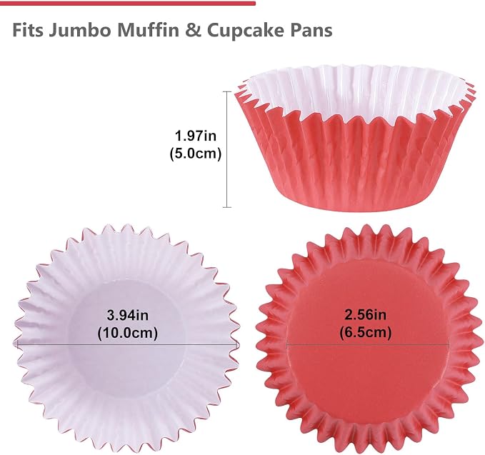 Caperci Heavy Duty Multicolor Jumbo Cupcake Muffin Liners for Baking - 100pcs Extra Large Grease-Resistant Paper Baking Cups, No Muffin Pan Needed, Odorless, Easily Peels (Bright Assorted Colors) - Image 5