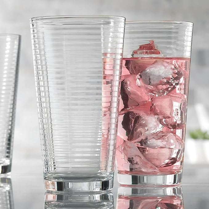 Glaver's Drinking Glasses 24 Piece Glass Set, 8-7 Oz. Highball Glasses, 8-13 Oz. Whiskey Rocks, And 8 7 Oz Juice Glasses. Ideal for Water, Juice, Cocktails, and Iced Tea. Dishwasher safe - Image 4
