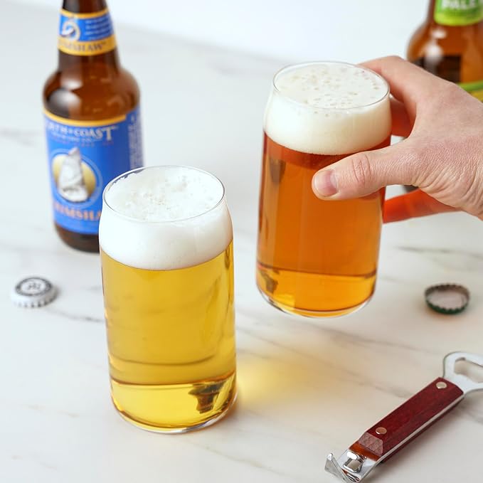 True Beer Can Glasses, Clear Tumblers, Superior Cocktail, Water, Juice, Iced Coffee, Soda, Beverage Drinking Glass, Kitchen Glassware Sets, Drinkware, Home Bar, 16 oz Set of 4 - Image 5