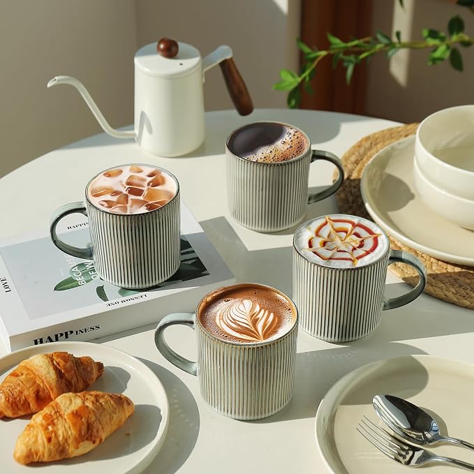 MONITO Coffee Mugs Set of 6, 16 oz Mugs Set, Ceramic Coffee Cups with Large Handles, Suitable for Lattes, Hot tea, Cappuccinos, Mochas and Cocoa, Smoky Blue - Image 6