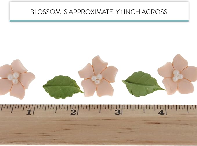 Global Sugar Art 24-Count Mini Peach Edible Flowers Cake Decorations | Mini orange edible flowers, mini edible flowers cake decorations, orange edible flowers, edible blossoms, peach leaves - Image 7