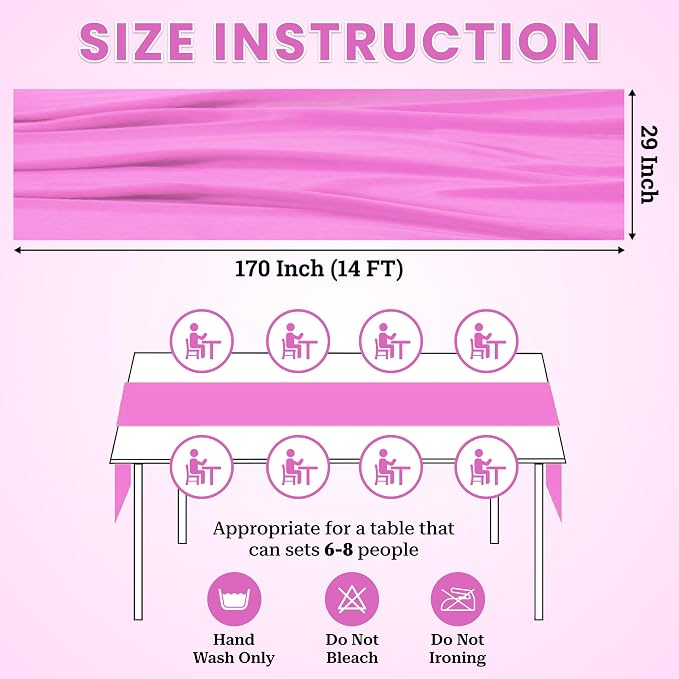 Pack of 25 | Rose Pink | 14ft Chiffon Table Runner 29x170 Inches Long Romantic Rustic Sheer Gauze Runner for Wedding Bridal Shower Birthday Banquets Engagement Spring Easter Boho Decorations - Image 3