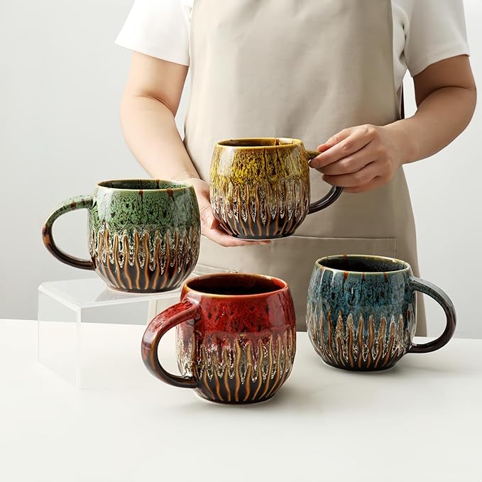 Large Ceramic Coffee Mug - 20oz Big Tea Cup, Blue | Large Tea Mug, Microwave Safe, Dishwasher Safe - Image 3