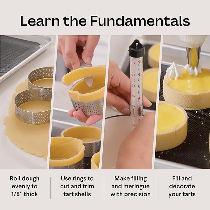 French Tart Baking Set | Mothers Day Unique Baking Gifts Kitchen Baking Supplies Present Food Making Kit For Adults & Parisian Cooking Tools for Pastry Dessert