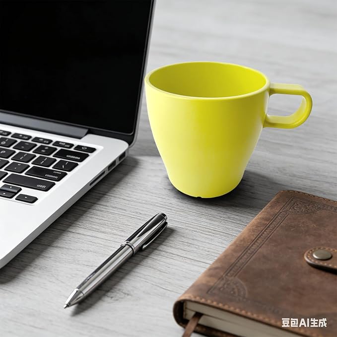 10 oz Coffee cups Eco-Friendly, Shatter-Resistant Mug with Hanging Ears | Thickened Porcelain-Like Material | Suitable for Both Commercial and Home use(6-pack) (Green) - Image 5