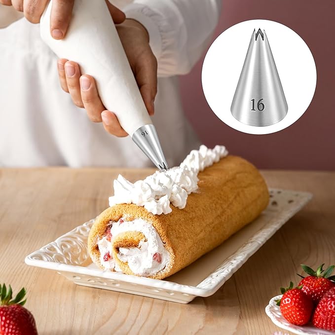 Open Star Piping Tips Set, 9 Piece Stainless Steel Star Piping Tips Set French Stars Tube Frosting Nozzle Kit Stars Pastry Tip for Cakes Cupcakes Cookies Decorating, Small Size 14-22