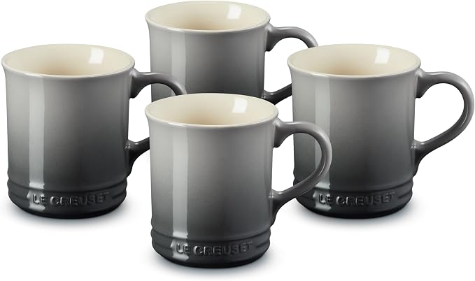 Le Creuset Stoneware Vancouver Mug, Set of 4, 14 oz. each, Oyster by Unknown