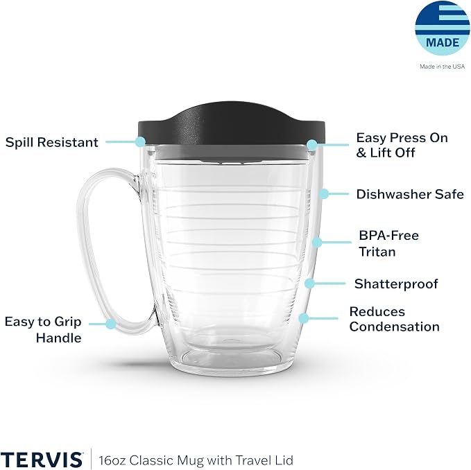 Tervis Plastic Floral Filter Tumbler with Wrap and Royal Purple Lid 16oz Mug, Clear - Image 3