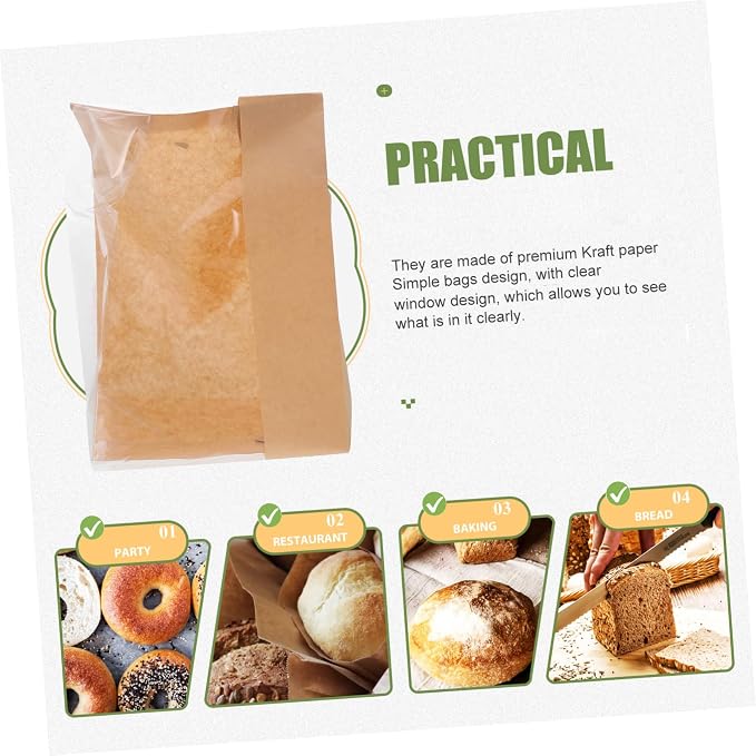 50pcs Kraft Paper Dessert Bags Paper Pouches for Packaging Baked Goods Packaging Supplies - Image 7