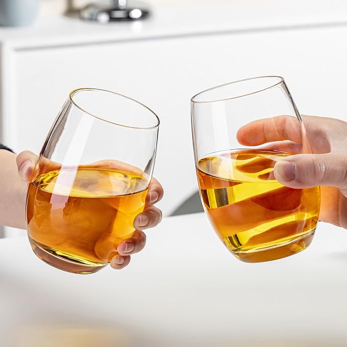 Stemless Wine Glasses Set of 12, 17oz Lead-Free Drinking Glasses for Red & White Wine, Cocktails, Juice, Sturdy Base Glassware Pack for Party, Wedding & Home Bar - Image 8