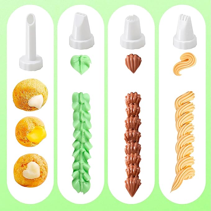 Suuker Cake Decorating Gun, Cupcake Icing Piping Kit, Cake Decorating Kit with 8 Piping Tips, Cupcake Injector/Decorating Icing Set, White