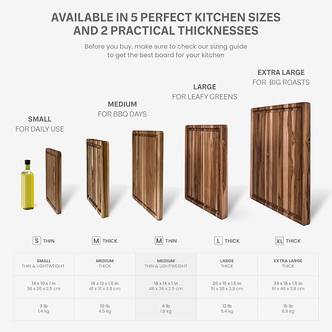 Teakhaus Carving Board with Juice Groove - Medium (M) Teak Wood Cutting Board 18”L x 14”W x 1” Thick - Lightweight, Sustainably Harvested & FSC Certified - Knife Friendly with Beeswax Oil Finish - Image 2