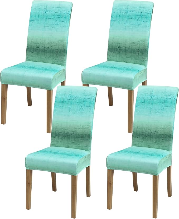 Dining Chair Covers, Stretch Seat Covers, Washable Furniture Protector | 4 Pack, Washable, Stretch Fit, Soft, Non Slip, Dining Chair Covers, Seat Protector, Furniture Cover,Easy Clean by BIETYONE