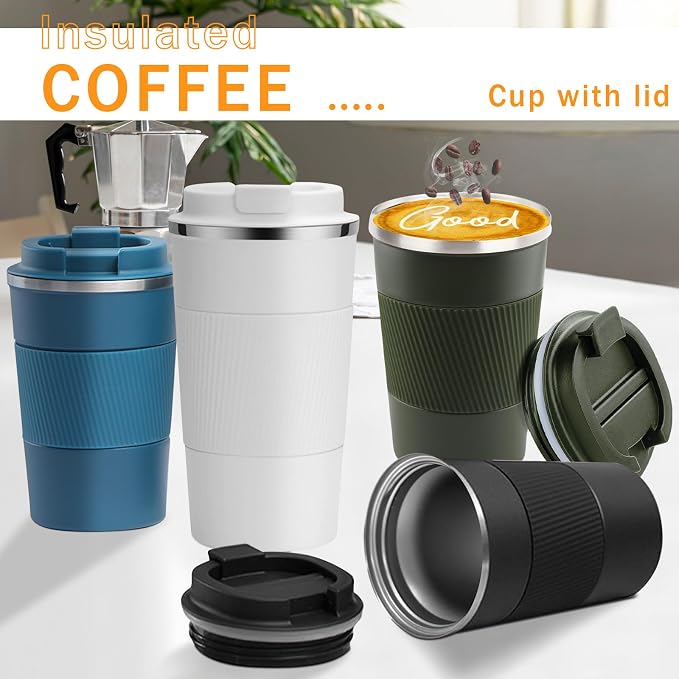Insulated Travel Coffee Mug, Stainless Steel Coffee Cup with Leakproof Lid | Double-wall insulation keeps drinks hot or cold for hours, with a leakproof lid and portable stainless steel design - Image 6