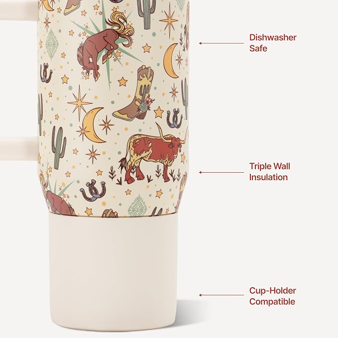 HydroJug Coffee Traveler 20oz Ceramic-Lined Mug with Handle, Rodeo - Image 3