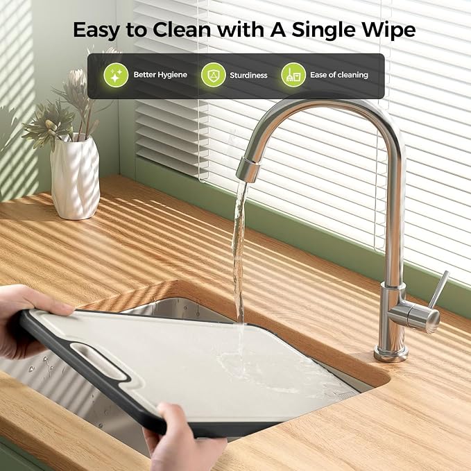 Titanium Cutting Board Double Sided Food Grade, Pure Titanium/PP for Kitchen, Cutting Board Easy to Clean[15.5”*10.5”+12”*8.5”] - Image 7