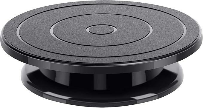 Kootek 11 Inch Rotate Turntable Sculpting Wheel Revolving Cake Turntable Black Painting Turn Table Lightweight Stand for Paint Spraying Spinner, Cake Decorating, Displaying Item