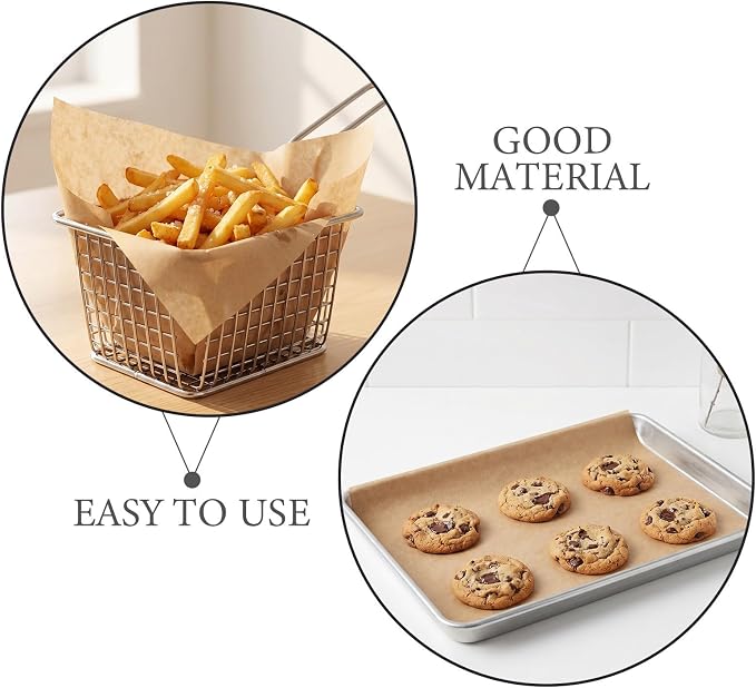 150pcs Greaseproof Parchment Paper Non Stick Baking Sheet 13.8x9.8 Inch Rectangle Paper Liner for Air Fryer Baking Fish Sticks Bread with Splatter Protection - Image 9