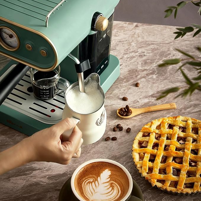 compact high-pressure coffee machine with steam frother - Image 5