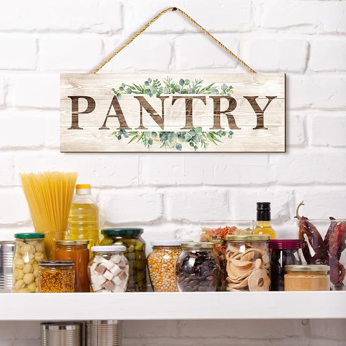 Wooden Sign Wall Decor 4 Piece, Rustic Wall Art, Farmhouse Wall Hanging Plaques for Bathroom Kitchen Laundry Pantry (4.7x13.7 inches) - Image 3