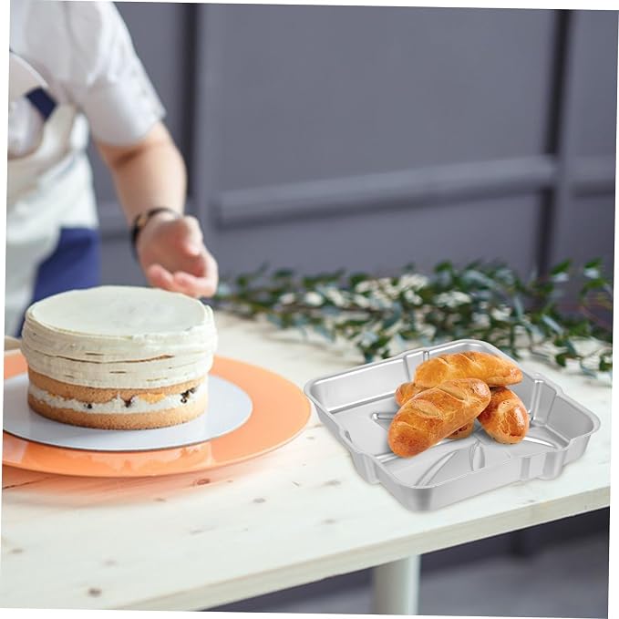 OUNONA Aluminum Alloy Gift Box Cake Baking Pan Non-stick Baking Mold for Cakes Breads Desserts Easy to Use Reusable for Beginners Professionals - Image 2