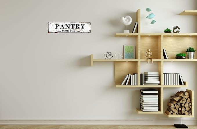 Retro Tin Metal Sign Pantry Statement Farmhouse Bathroom Wall Decor for Home Vintage Bar or Dorm Unique Gift Idea for Friends 4x16 in - Image 6