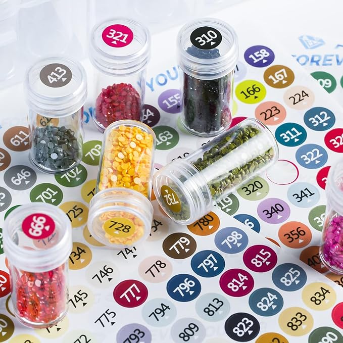 Diamond Painting Storage Containers - 1 Pack 60 Grids Bead Organizer and Labels, Diamond Art Storage Accessories