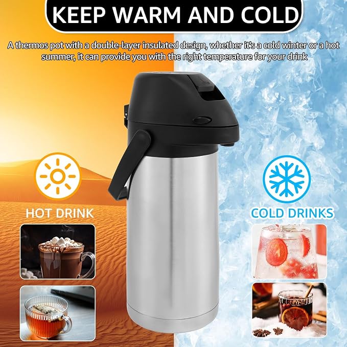 Insulated coffee machine with pump, double-layer insulated hot drink kettle Exquisite Choice - Image 4