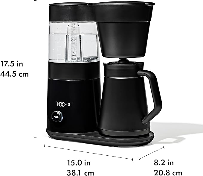 OXO Brew 9-Cup Drip Coffee Maker – Programmable Machine, Matte Black | SCA Certified, Thermal Carafe, Rainmaker Showerhead, Auto-Start, Pour Over Style Brewing - Image 8