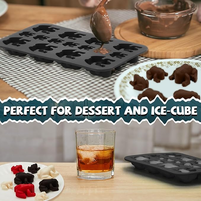 Tessco for you 2 Pieces Silicone Frog Chocolate Mold Halloween Candy Frog Shaped Passover Jelly Ice Tray Fun Gummy Animal Mold for Birthday Wizard Party Cake Decoration Kitchen Gift (Black)