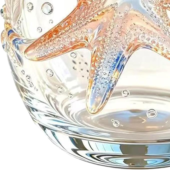 Artisanal Starfish Coral Glassware, 3D Coral Stemless Wine Glass | 100ml Coastal Wine Glasses, Handcrafted Stemless Cocktail Drinking Glasses, Multipurpose Water Cup for Bar Wedding Party - Image 9