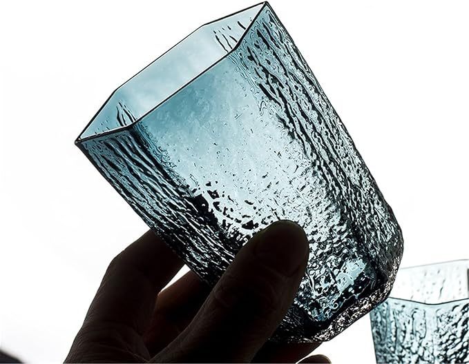 Glass Tumblers Drinking Glasses, hammered Lead-free crystal glass Cup Kitchen Glassware(Small) - Image 3