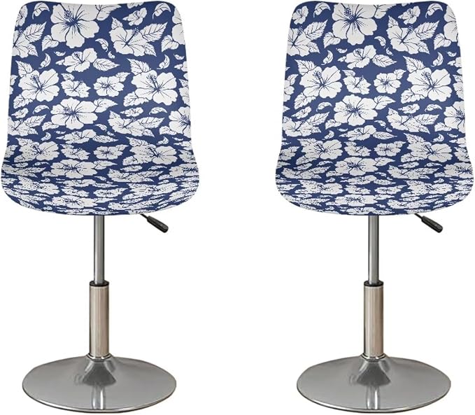 Tropical Flower 2 Pack Bar Stool Chair Covers Short Back Dining Chair Slipcovers Elastic Swivel Barstool Covers Kitchen Dining Room Chair Covers by Sellikakes