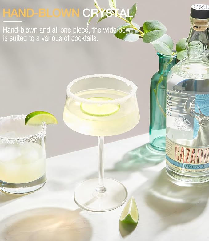 Martini Glasses Set of 6, 8oz, Coupe Cocktail Glasses for Margarita | Manhattan, Cosmopolitan, Espresso, Home Bar, Evening Parties, Birthdays, Housewarming Gift - Image 3