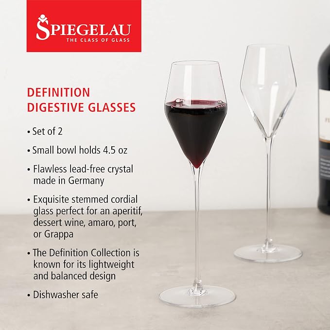 Spiegelau Definition Digestif Glasses, Elegant Stemmed Dessert Wine Glasses for After-Dinner Drinks, Lightweight Crystal Glassware for Wedding Gifts, Housewarming Party, 4.5 oz, Set of 2 - Image 2