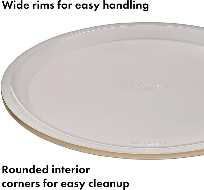 OXO Good Grips Non-Stick Pro Ceramic Coated Metal Bakeware 15” Pizza Pan – Biscuit - Image 5