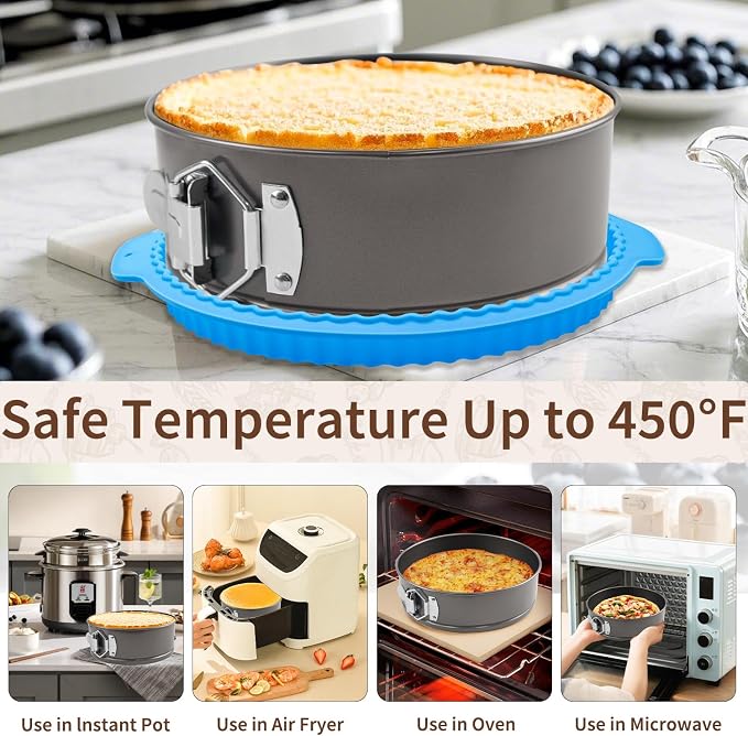 4, 7, 9, 10 Inches Springform Cake Pan Set, Spring Form Pans for Cheesecake, Nonstick Round Baking Pan Set with Silicone Protector, Parchment Paper, Icing Scrapers - Image 4