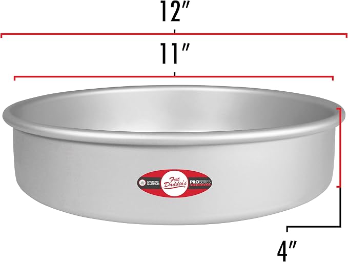 Fat Daddio's Round Cake Pan, 11 x 4 Inch, Silver - Image 3