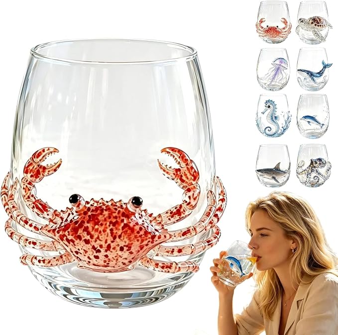 Artisan Blue Octopus Glassware Handmade 3D Ocean Decor Gift by Unknown