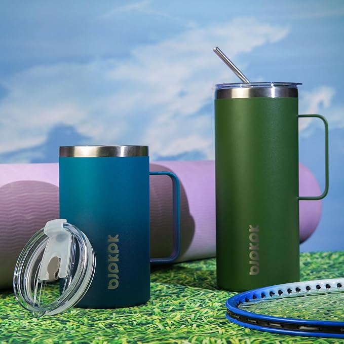 BJPKPK 32oz Insulated Coffee Mug with Handle, Stainless Steel Travel Mug | Keeps Drinks Hot & Cold, Double Wall Vacuum, 2 Lids Included, BPA-Free Coffee Tumbler for Home, Office & Travel - Image 6