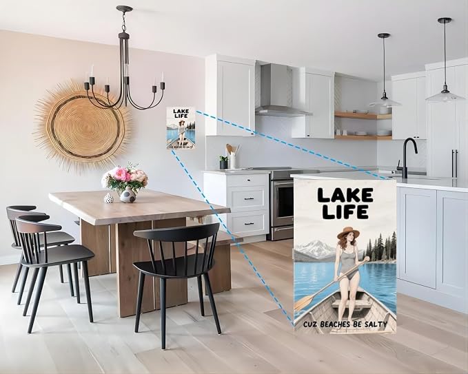 Vintage Lake House Metal Sign, Rustic Outdoor Wall Decor for Cabin, Porch & Lakefront, Weatherproof 12x8 Inch Lake Life Gift for Beach and Lake Lovers - Image 4