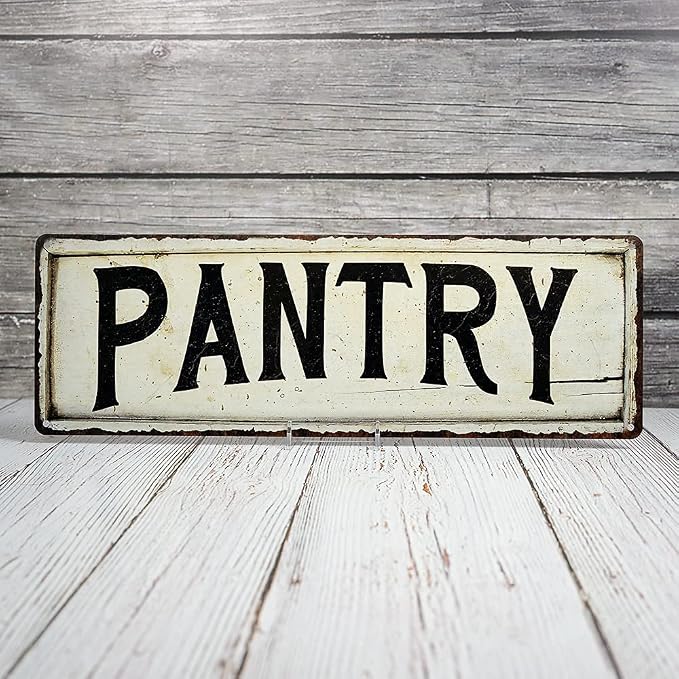 PANTRY Sign Farmhouse Signs Wall Decor Art Country Decorations Rustic Vintage Home Tin Plaque Kitchen Gift 6 x 18 Matte Finish Metal 106180028237 - Image 4