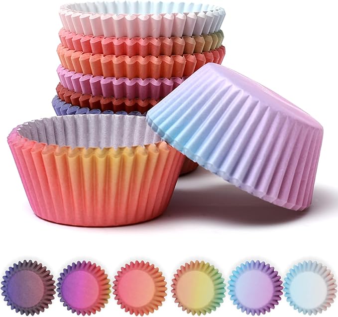 qiqee Gradient Cupcake Liners, 300 Count, Standard Size by Qiqee