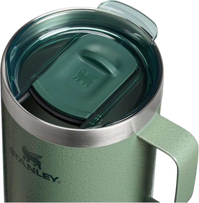 STANLEY Everyday Camp Mug 24oz | Drink Through Lid | Cup for Coffee, Tea and Drinks | Insulated Stainless Steel Coffee Mug | BPA-Free | Hammertone Green - Image 4