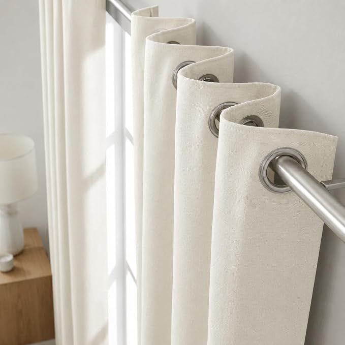 Urban Villa Cotton Grommet Curtains 52x96 (2 Panels) White - Image 7